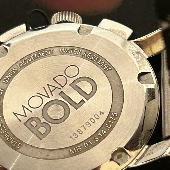 Excellent Used condition Movado Bold Silver and Rose Gold Watch - Picture 6 of 7